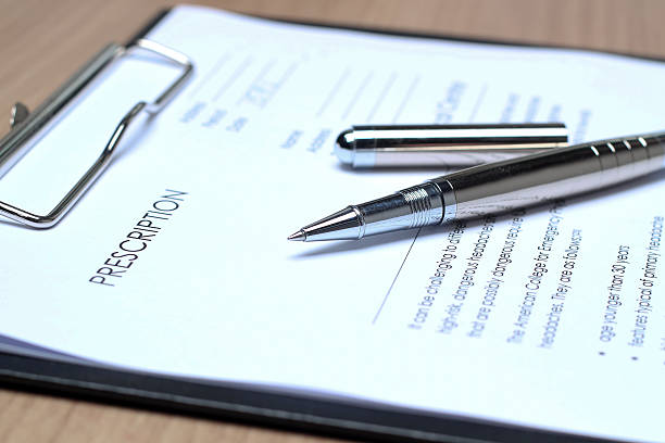 Empty medical prescription with a pen